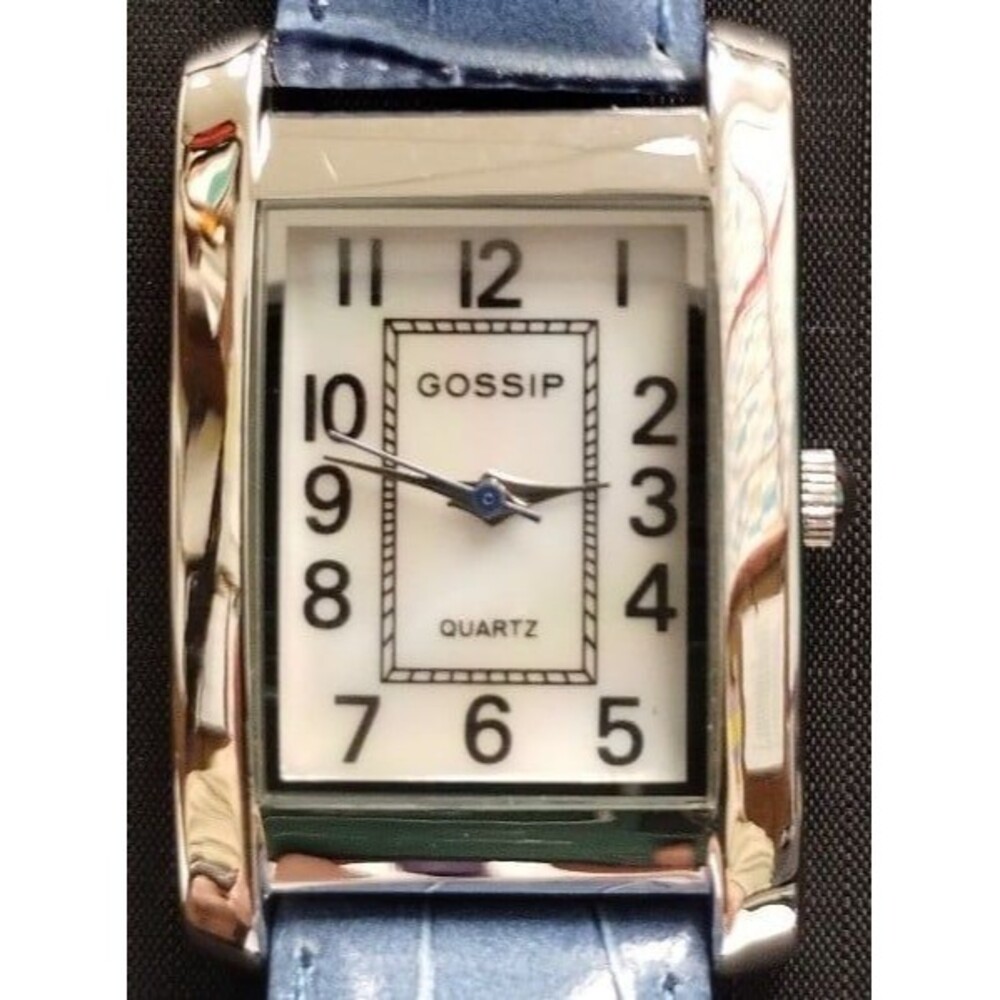 GOSSIP QUARTZ LEATHER BAND WATCH VINTAGE RECTANGULAR FACE GSP232E
